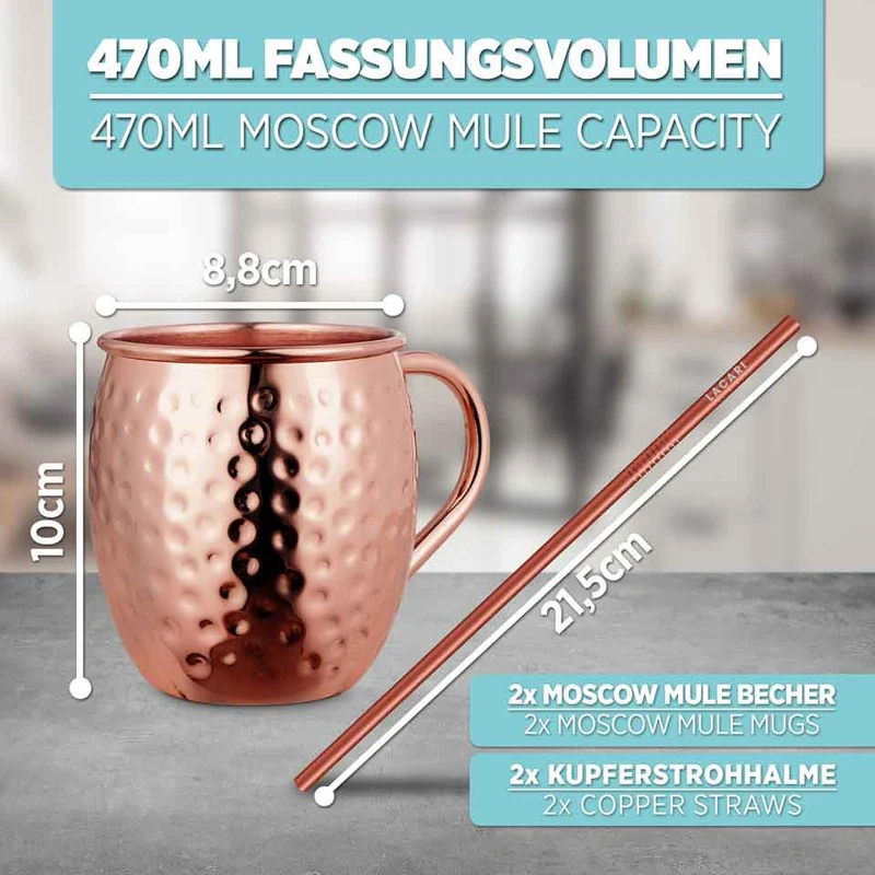 Moscow Mule Becher - 2er Set - 470ml