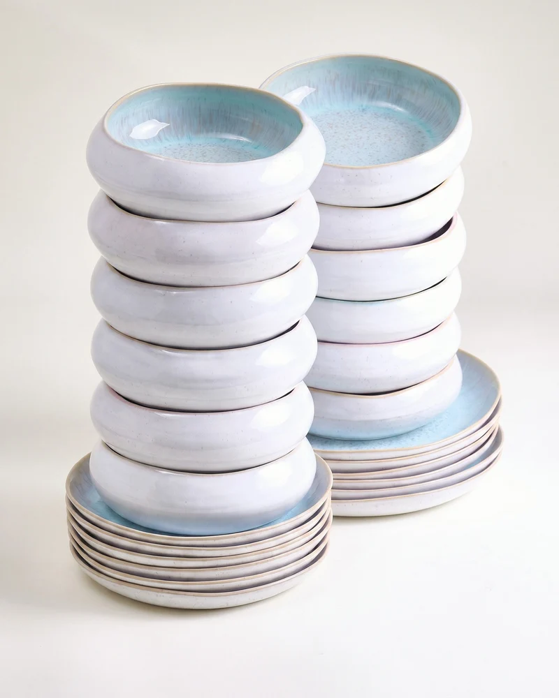 MaM x aripastaclub Geschirr-Set organic azur 24-teilig