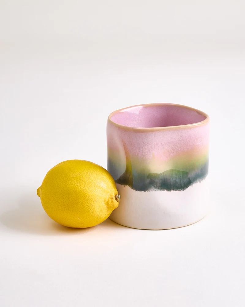 Nódoa Becher klein organic dipped rosa grün