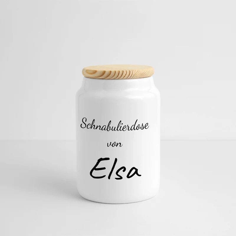 Kinder Keksdose weiß mit Holzdeckel und Name