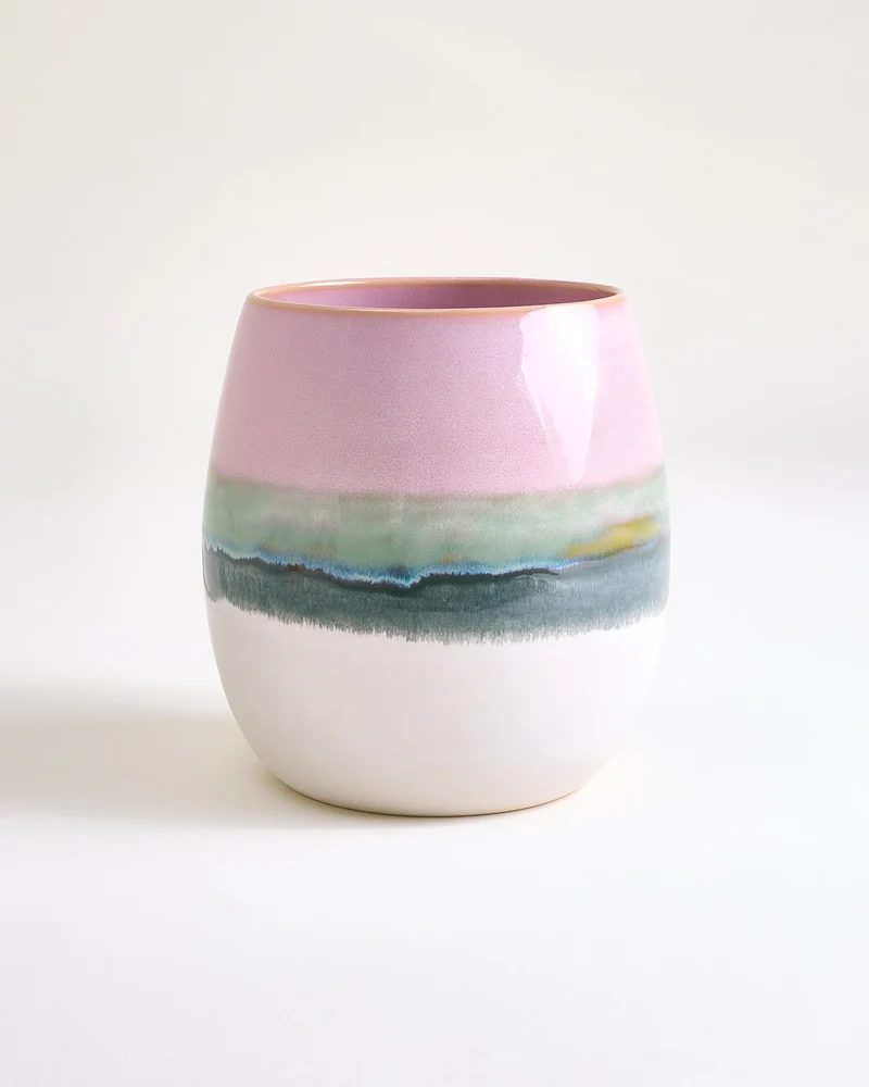 Nódoa Vase M dipped rosa grün