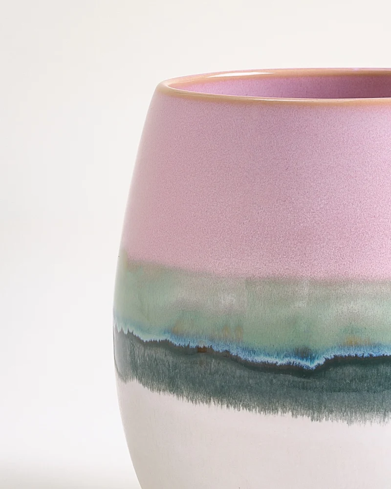 Nódoa Vase M dipped rosa grün