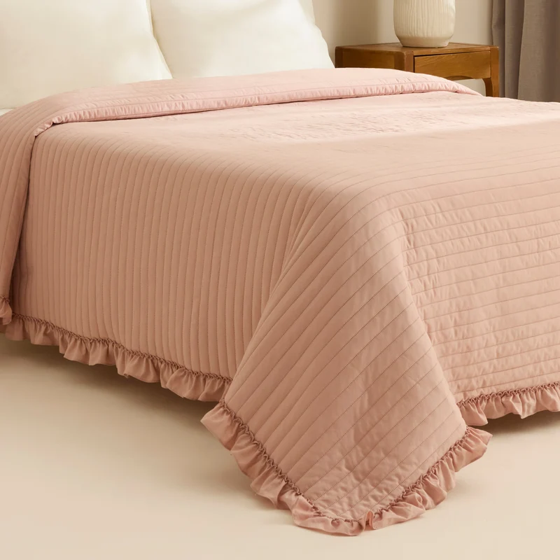 Karaca Freya Tagesdecke, Doppelbett, Puderrosa