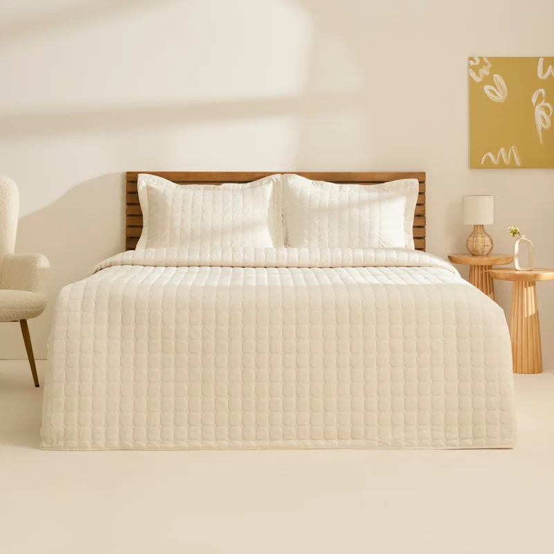 Karaca Alice Tagesdecke-Set, Einzelbett, Creme