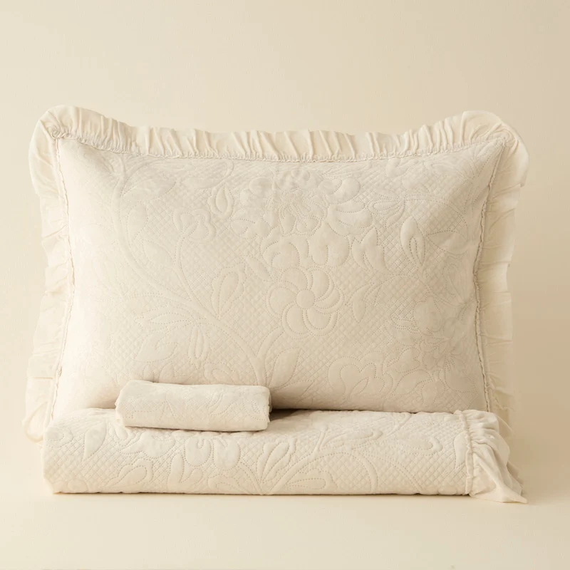 Karaca Audrey Tagesdecken-Set, Einzelbett, Ecru