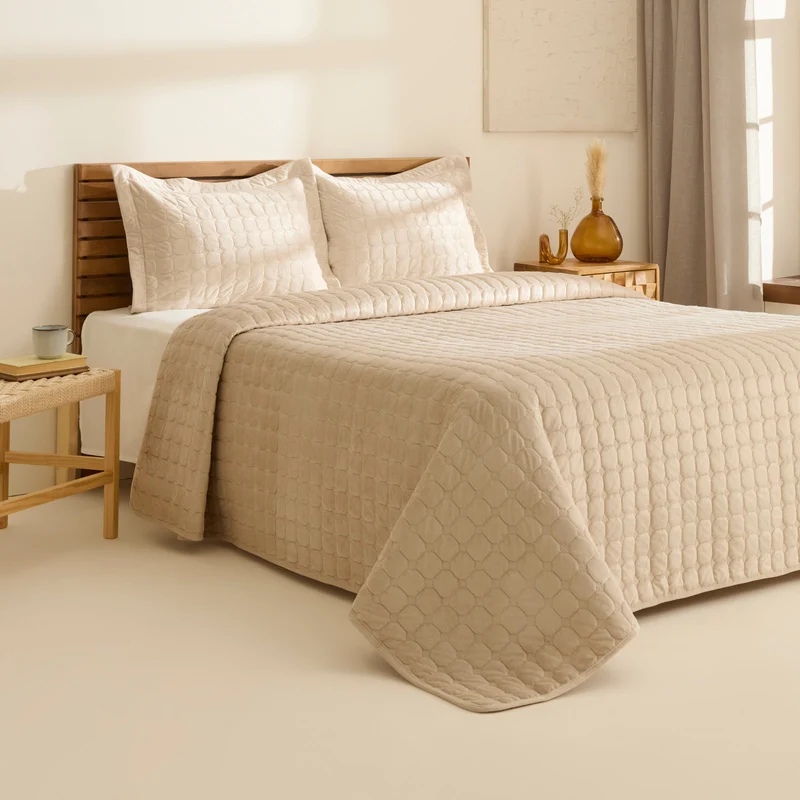 Karaca Alice Tagesdecken-Set, Doppelbett, Beige