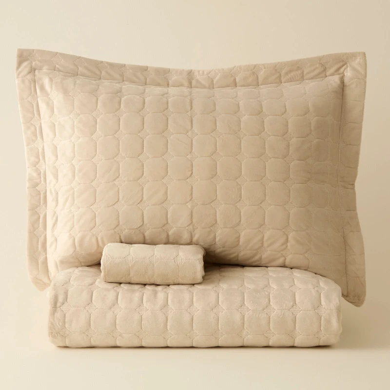 Karaca Alice Tagesdecken-Set, Doppelbett, Beige