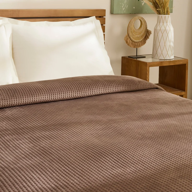 Karaca Chloe Tagesdecke, Doppelbett, Braun