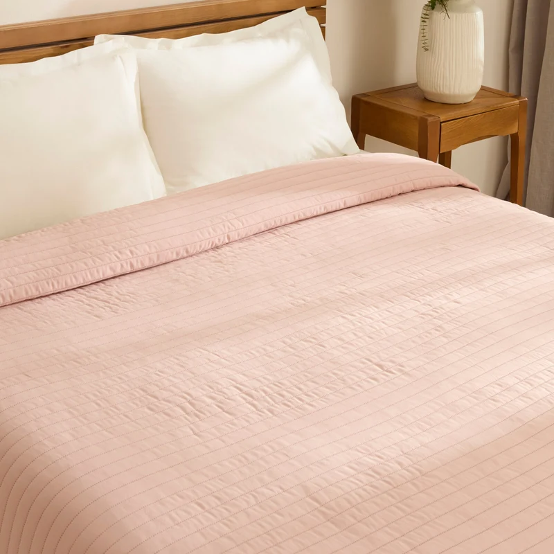 Karaca Freya Tagesdecke, Einzelbett, Puderrosa