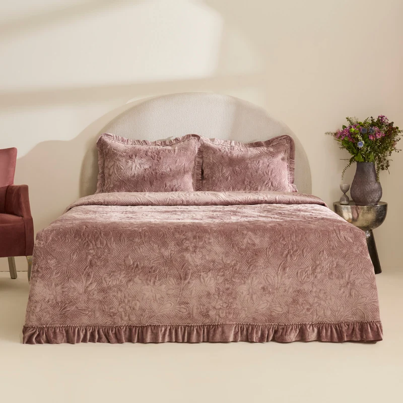Karaca Audrey Tagesdecke, Einzelbett, Rose