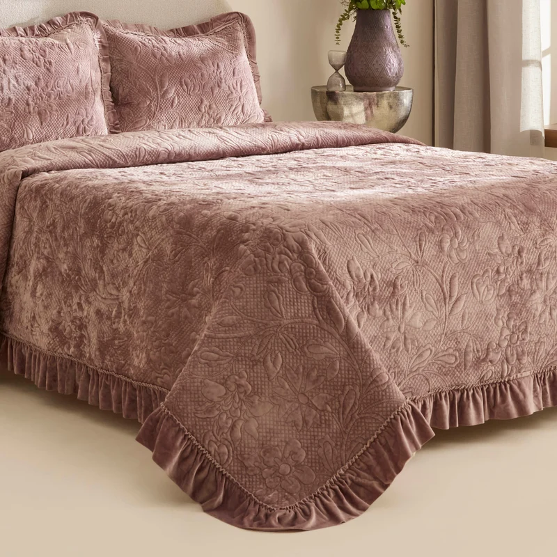 Karaca Audrey Tagesdecke, Einzelbett, Rose