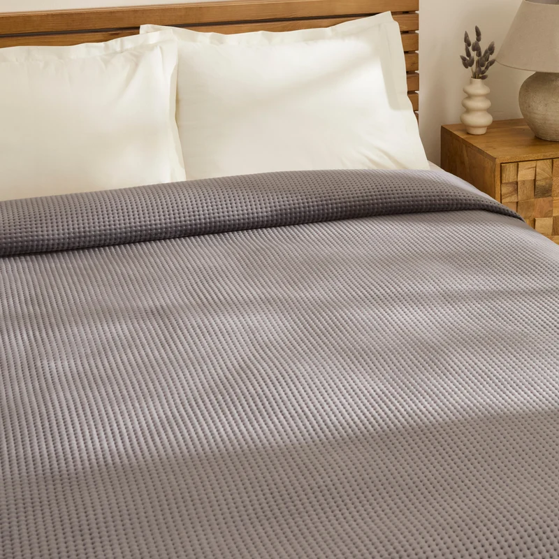 Karaca Chloe Tagesdecke, Einzelbett, Anthrazit