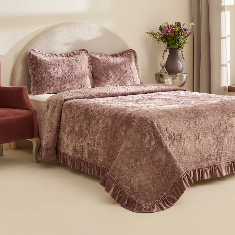 Karaca Audrey Tagesdecke, Doppelbett, Rose