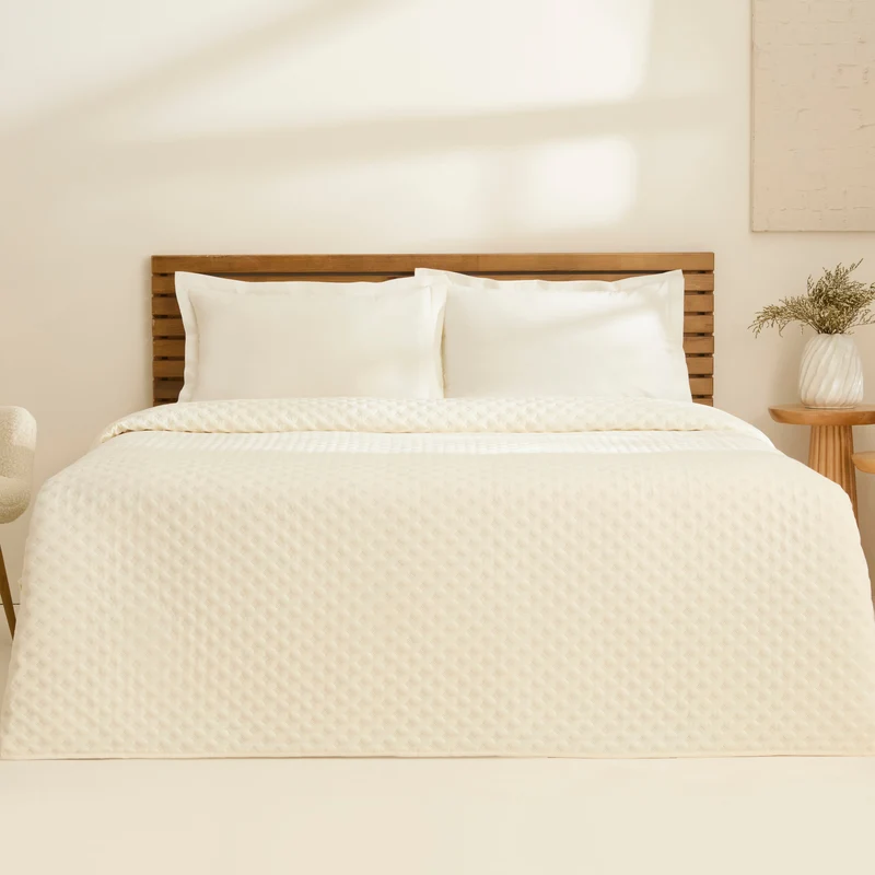Karaca Ines Tagesdecke, Einzelbett, Ecru