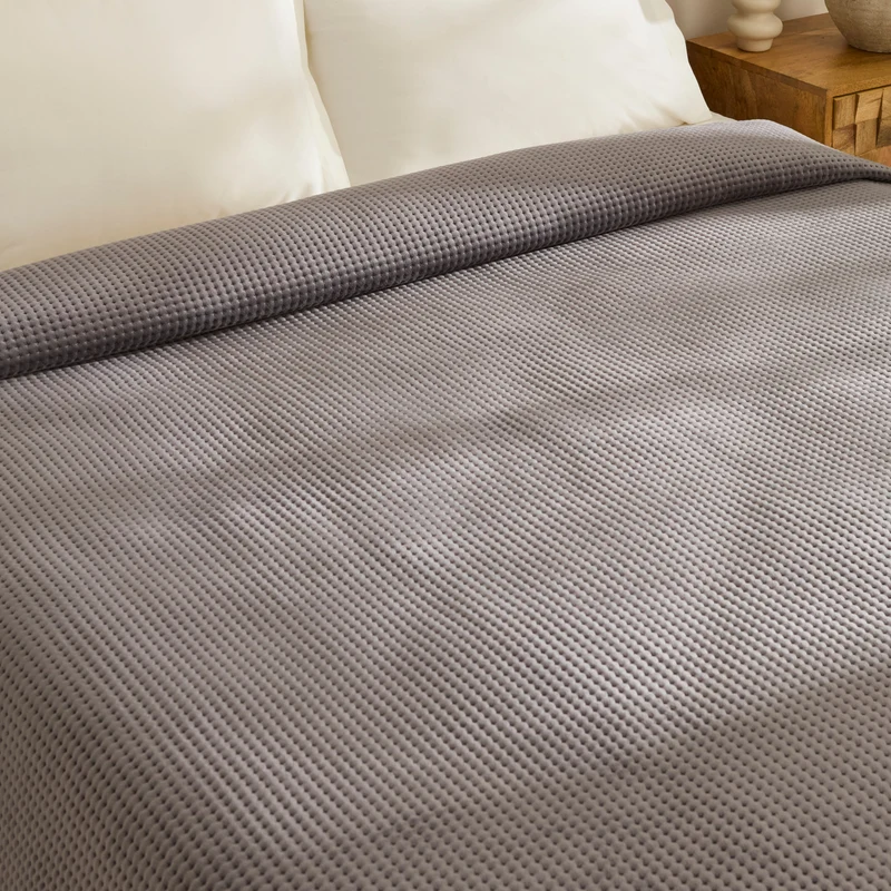 Karaca Chloe Tagesdecke, Doppelbett, Anthrazit
