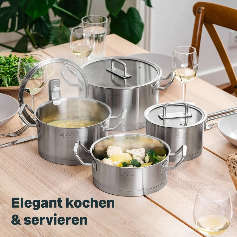 Pfannen & Topfset Unbeschichtet 11-teilig