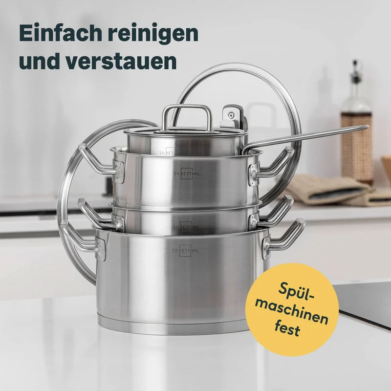 Pfannen & Topfset Unbeschichtet 11-teilig
