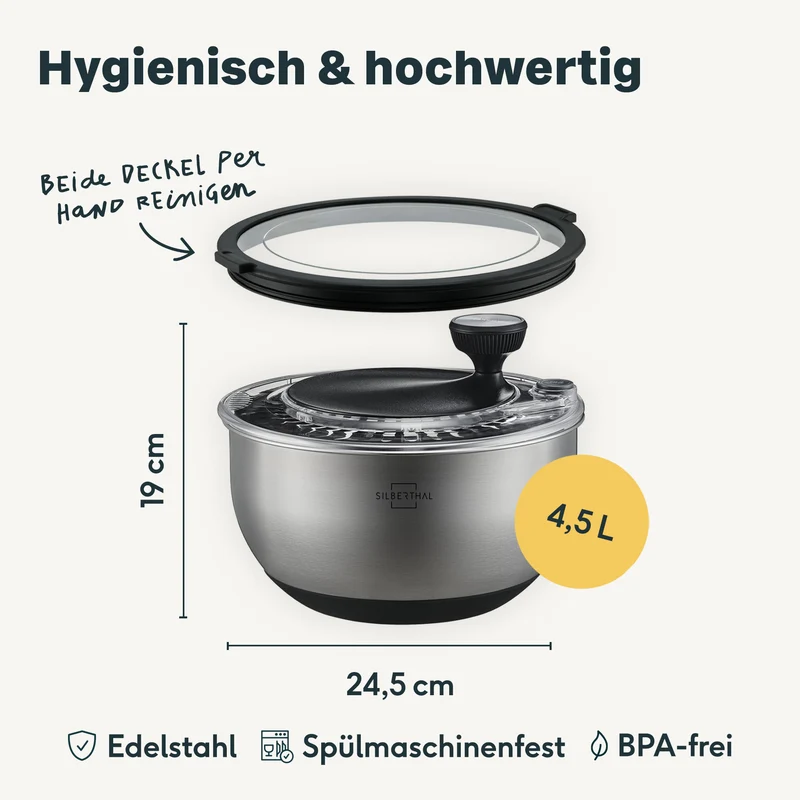 Salatschleuder mit Deckel Set