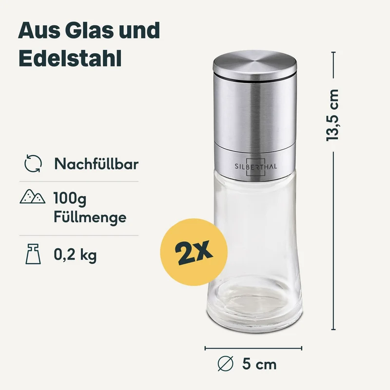 Gewürzmühle + Muskatmühle Set