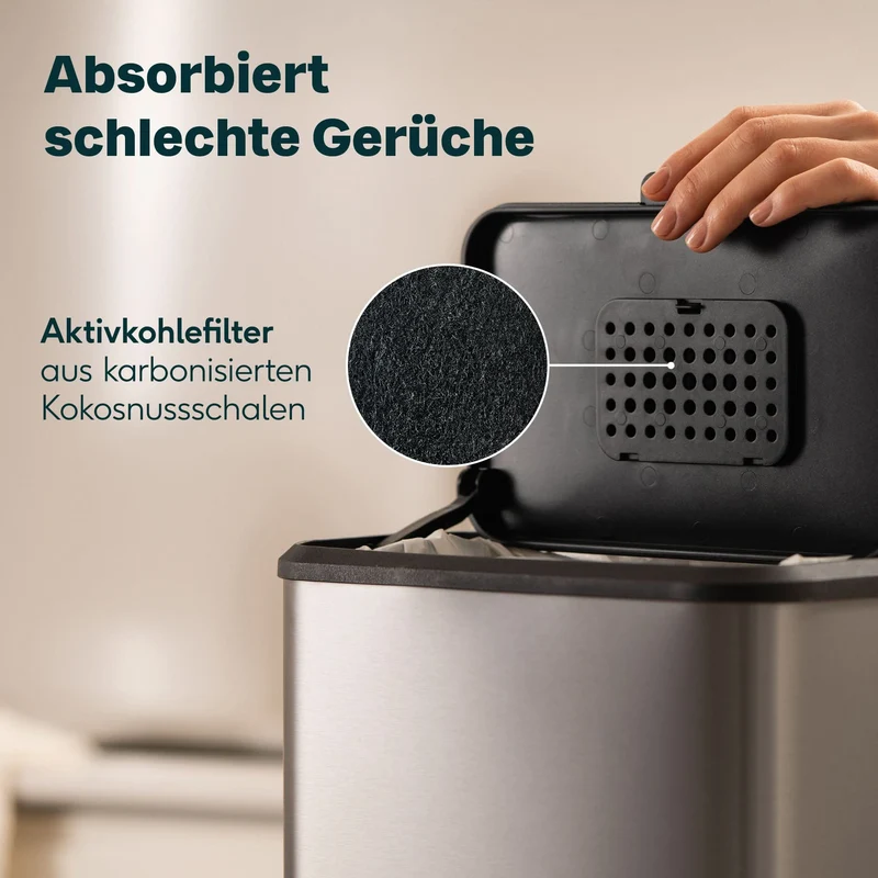 6x Aktivkohlefilter für Biomülleimer 4 Liter