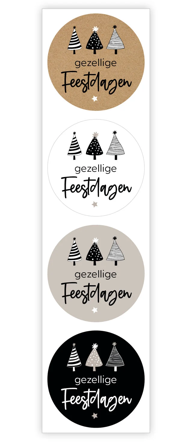 Rol 500 etiketten - Gezellige feestdagen - Ø35mm