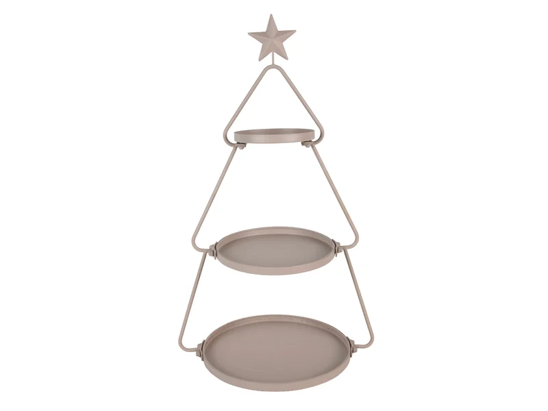 Etagere ster metaal 3-laags Ø35x55cm grijs