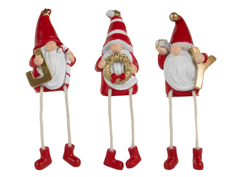 Kerstman JOY deco 9,5cm 3 assortie