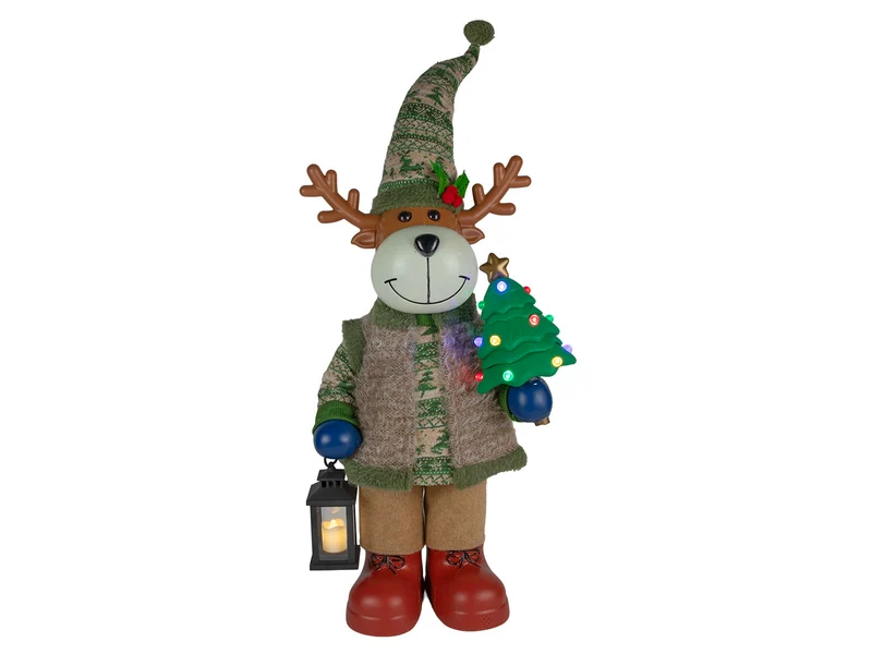 Kerstman rendier 94cm met muziek en LED