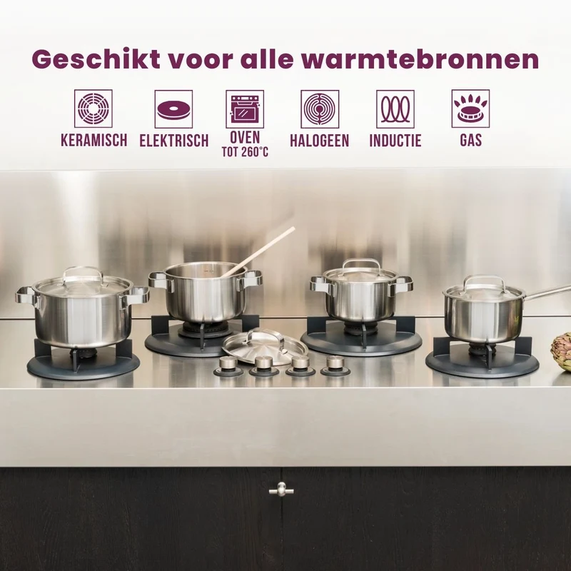 Sola Topfset Ruby 4-Teilig Premium Triply Edelstahl - Kochtopf ø 16, 18, 20 cm & Stielkasserolle ø 16 cm - Induktionsgeeignet