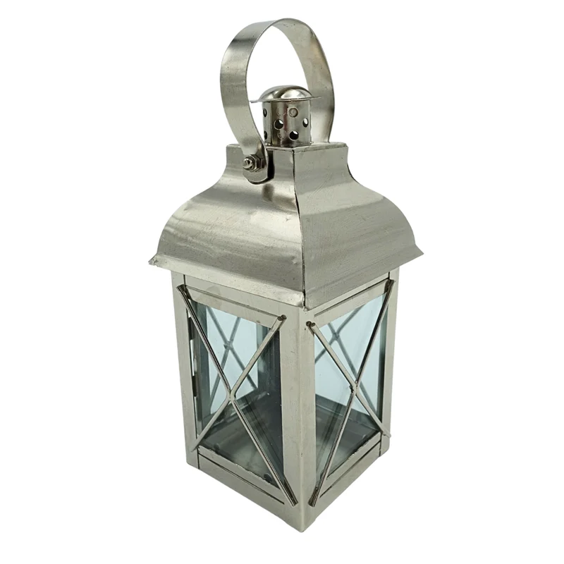 Laterne silber 20cm hoch
