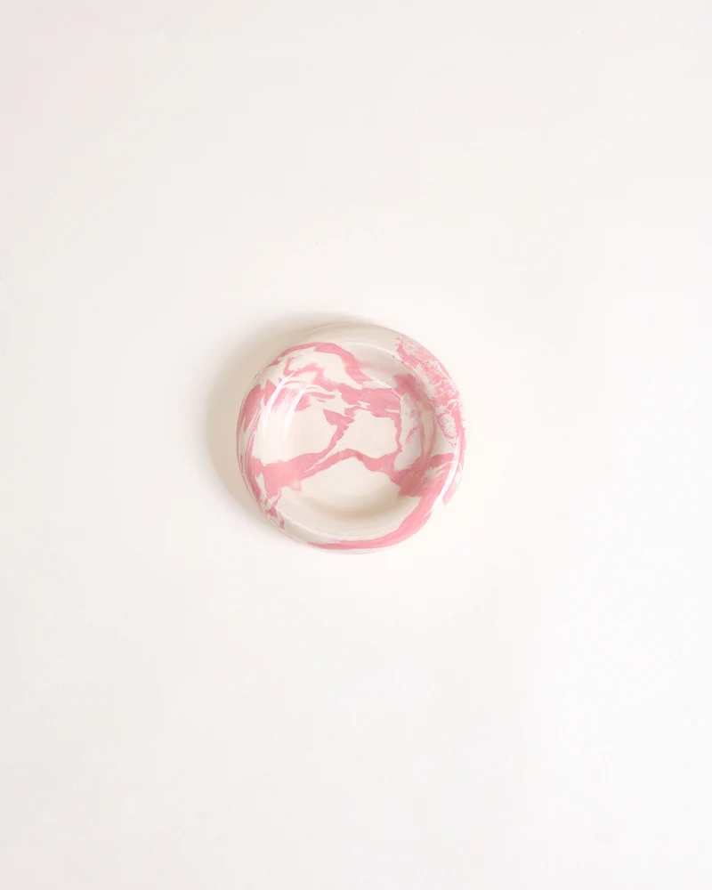 Seia Becher & Untertasse marbled rosa weiß