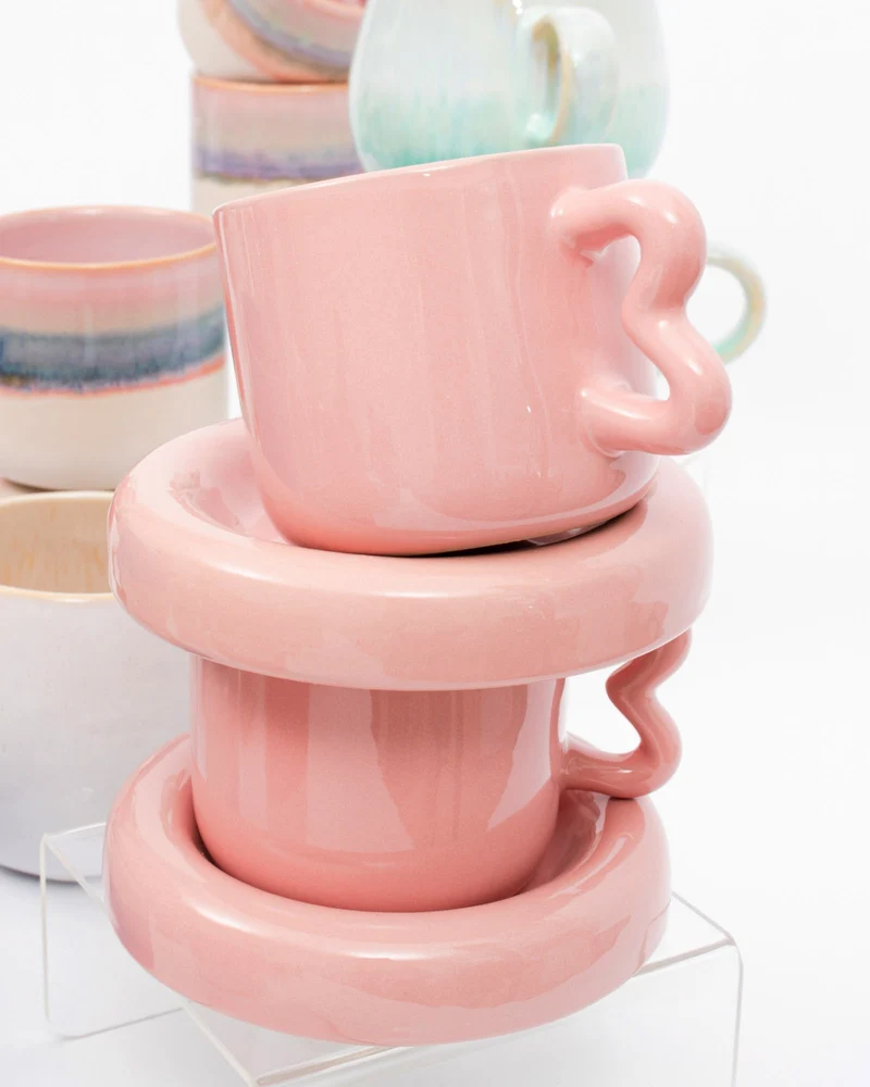 Seia Tasse & Untertasse Herz rosa