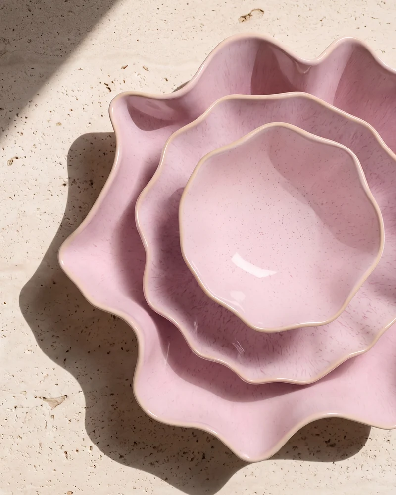 Areia Geschirr-Set shell rosé 3-teilig