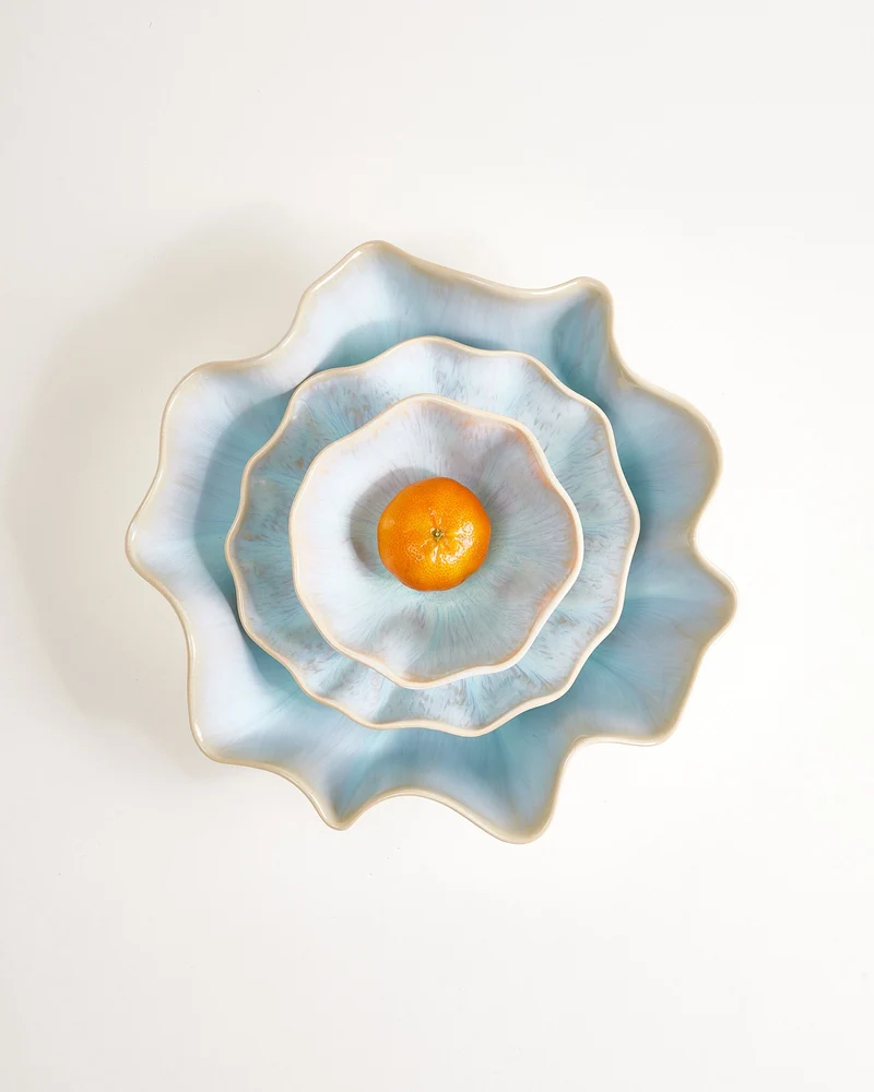 Areia Geschirr-Set shell azur 3-teilig