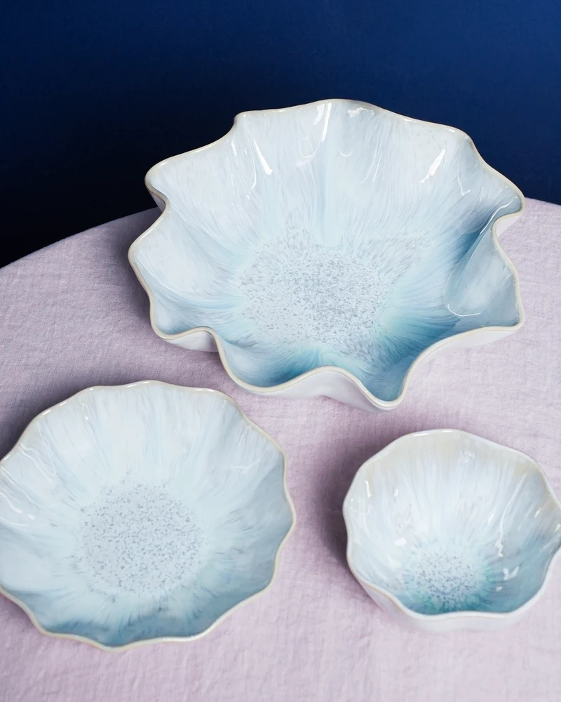 Areia Geschirr-Set shell azur 3-teilig
