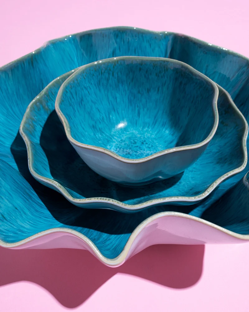 Areia Geschirr-Set shell aqua 3-teilig