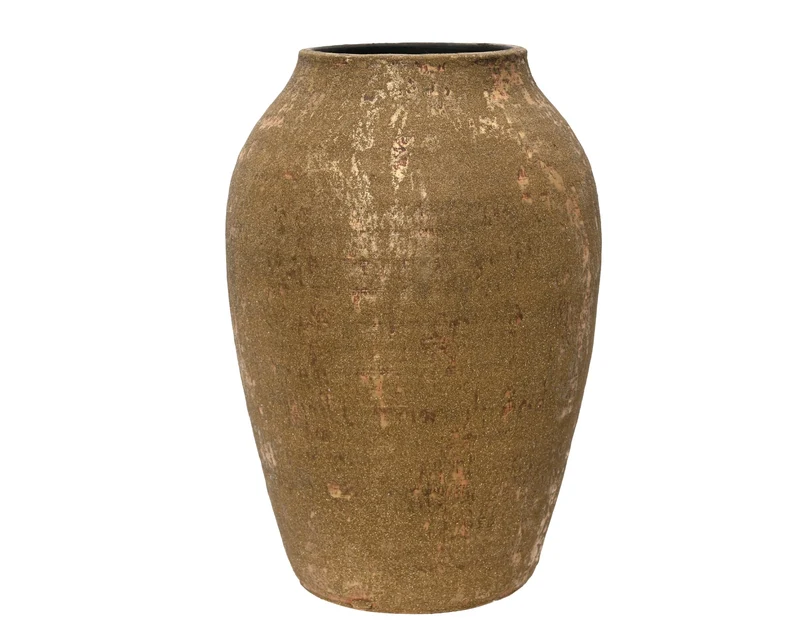 Vaas terracotta glitter goud D.26cm x H.40cm