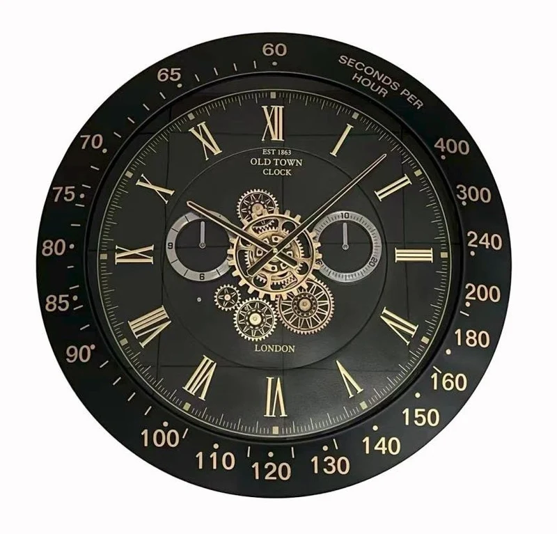 Clock gear chique Ø59cm black
