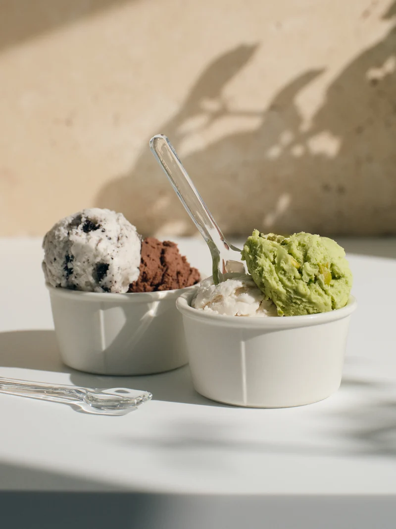 Gelato Cups & Spoons, 2x set of 2