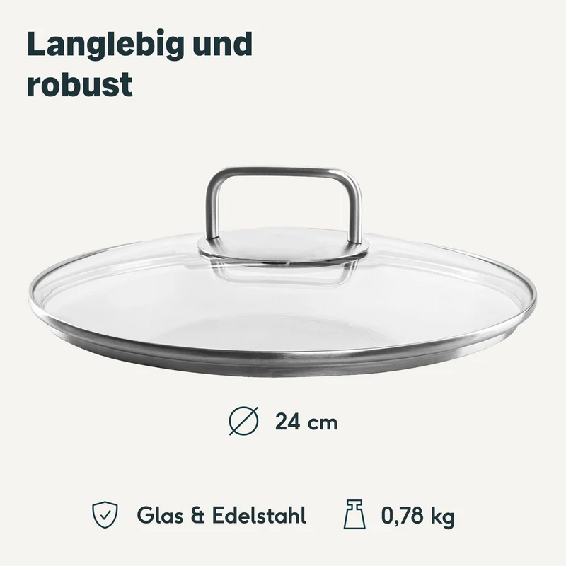 Glasdeckel für 24 cm Pfannen