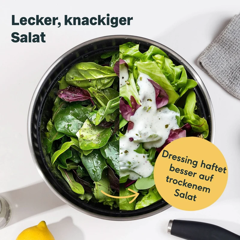 Salatschleuder aus Edelstahl