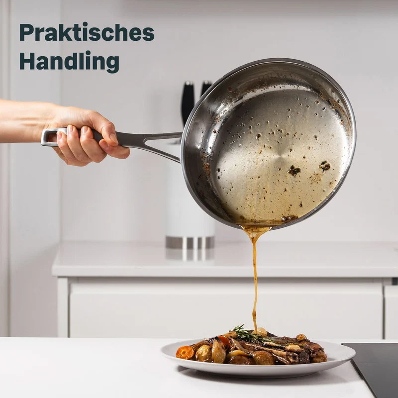 Edelstahlpfanne 24 cm Unbeschichtet