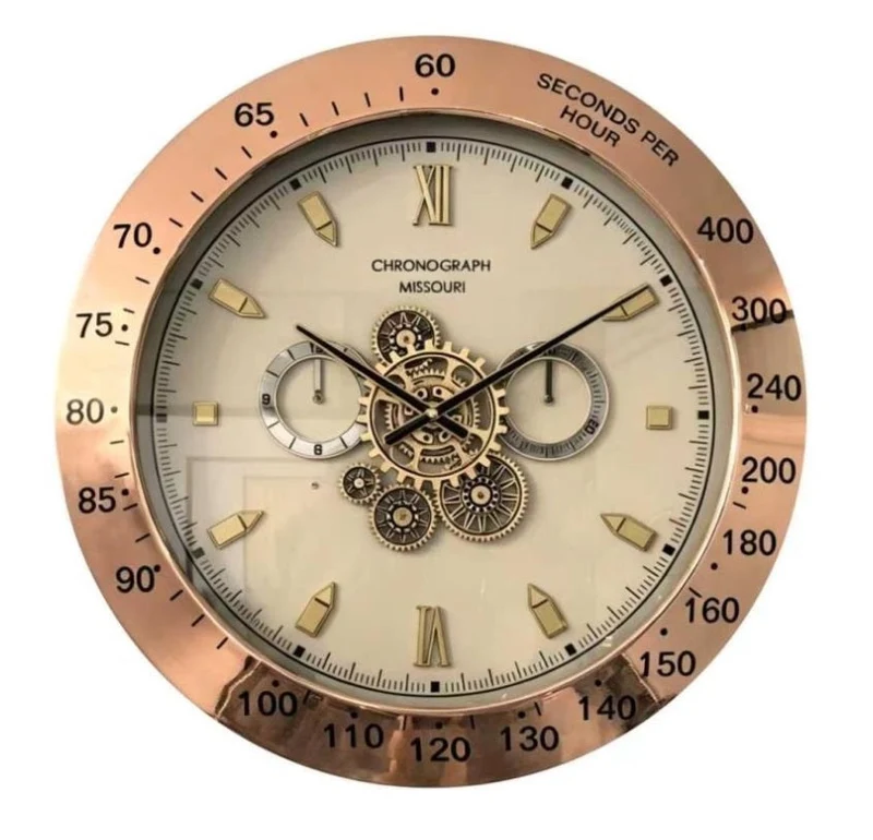 Clock gear chique Ø59cm copper