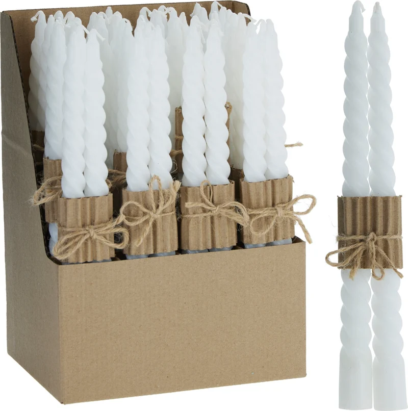 DINER KAARSEN TWISTER SET 2 STUKS WIT