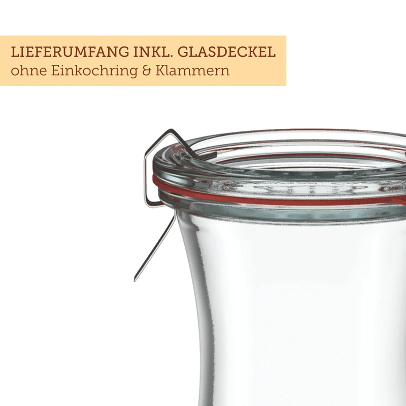 Glaskaraffe 1000 ml mit Glasdeckel (6 St.)
