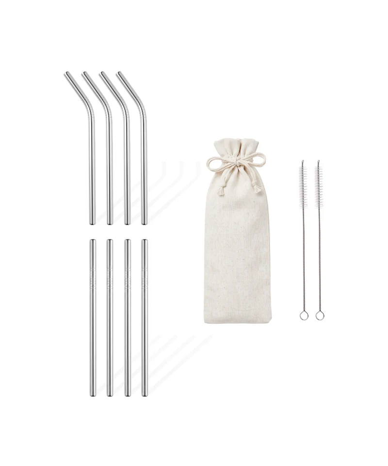 Kurze Edelstahlstrohhalme im 8er Set 15cm | Eli
