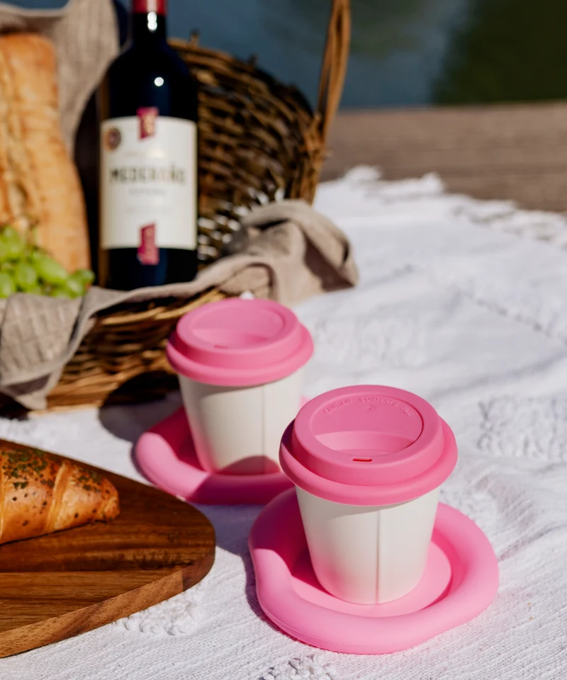 Silikon Untersetzer im organischen Design Pink | Elou