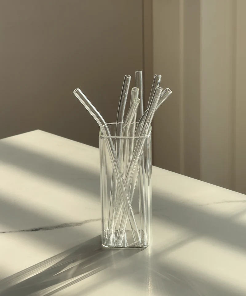 Set aus langen & kurzen Glasstrohhalmen | Aris