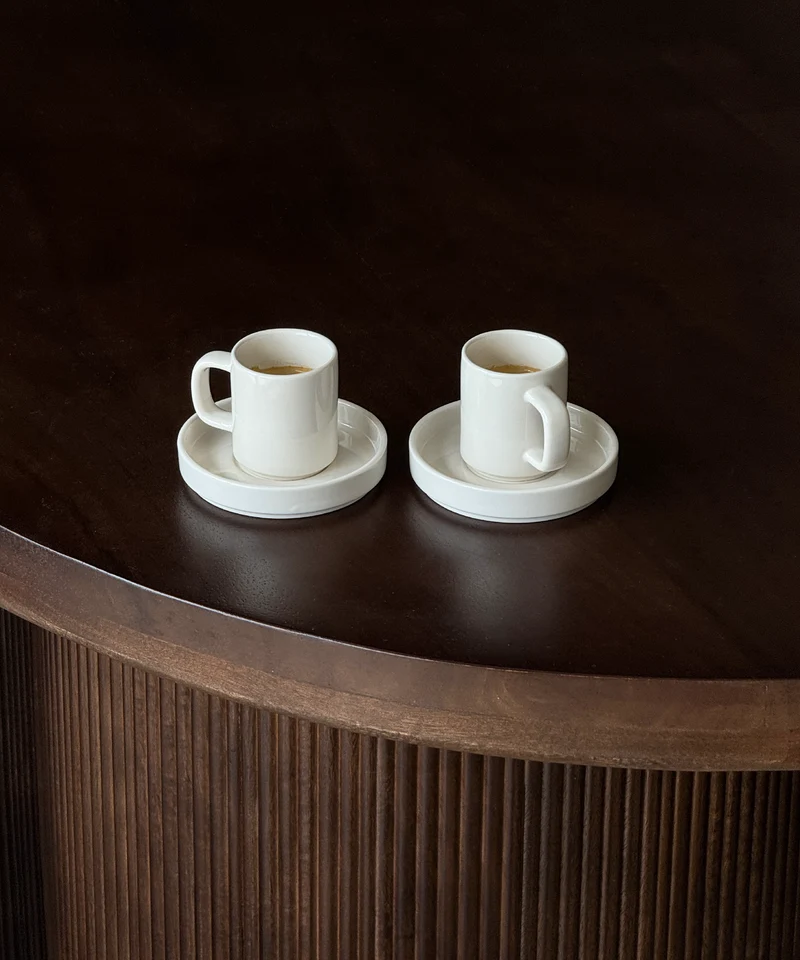 Espresso-Tasse mit Untertasse Cremeweiß | Nia