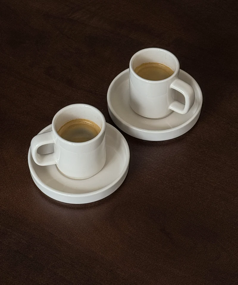Espresso-Tasse mit Untertasse Cremeweiß | Nia